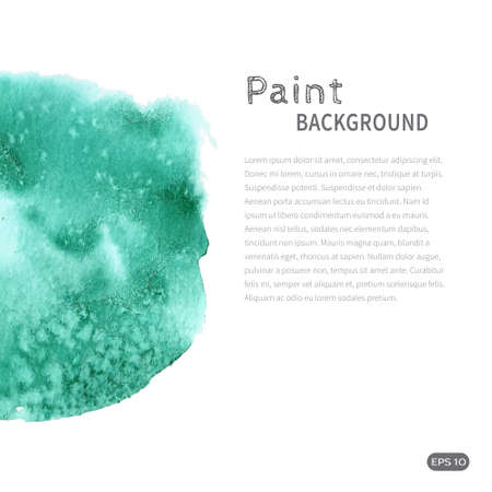 Bright handmade watercolor paint background. Turquoise with salt stains on whiteのイラスト素材
