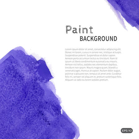 Bright handmade watercolor paint background. Blue stripes on white. Vector illustration with space for text.のイラスト素材