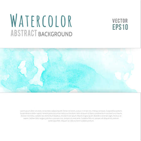 Vector template with bright blue watercolor stains.のイラスト素材