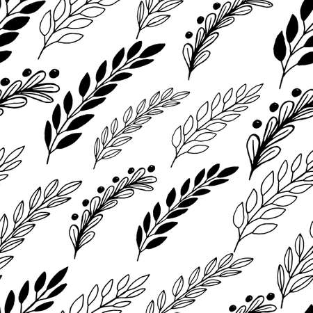 seamless hand drawn floral background. のイラスト素材