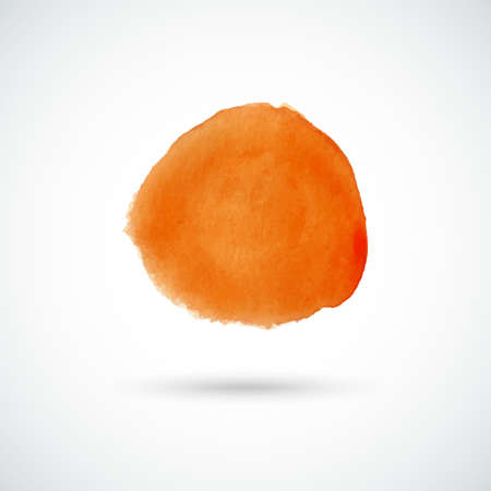 Orange hand drawn watercolor circle.のイラスト素材