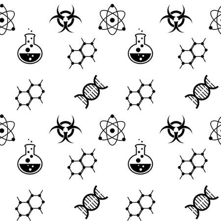 Science icons seamless pattern. のイラスト素材