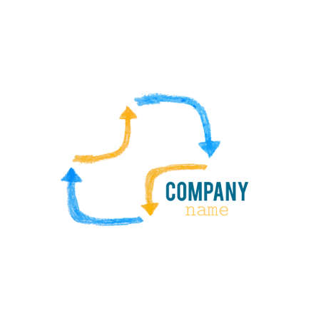 Blue orange arrow infinity business vector logo design.のイラスト素材