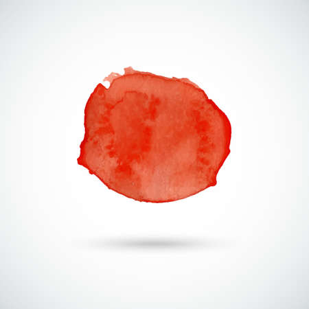 Red hand drawn watercolor circle. Vector design element.のイラスト素材
