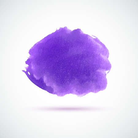 Abstract watercolor art hand drawn isolated on white background. Purple watercolor spot. Vector illustration.のイラスト素材