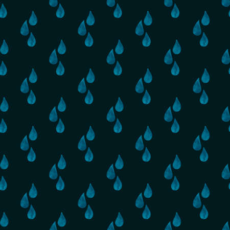 Seamless pattern with watercolor water drops. Rainy abstract background.の写真素材