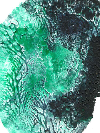 Abstract acrylic painted background. Turquoise black green mixed textured vibrant color. Grunge template for your design. Composition for scrapbooking.の写真素材