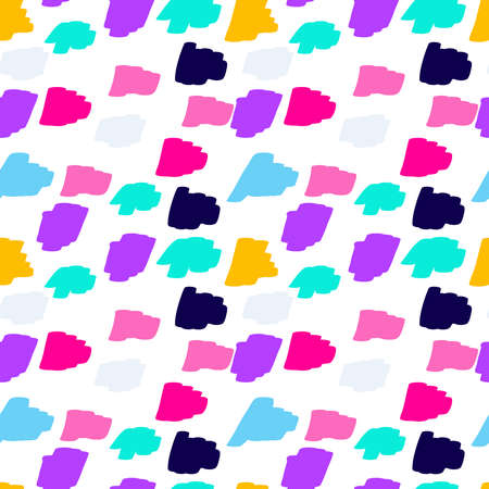 Trendy vector seamless organic pattern with brush strokes. Hand drawn abstract geometric elements. Modern bright abstract poster, cover,card, fabric, wrappind design.のイラスト素材