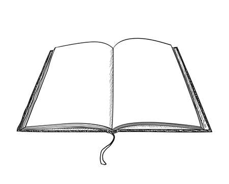 Open book hand drawn sketch. Vector illustration.のイラスト素材