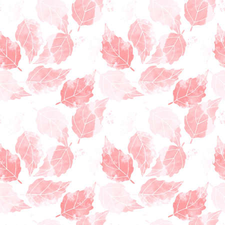 watercolor leaves seamless patternの写真素材