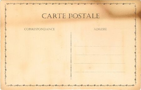 Empty old post card の写真素材