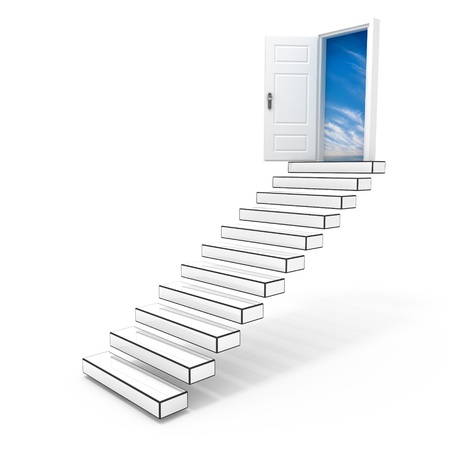 Stairway to the sky.  An open door to the freedom.の写真素材
