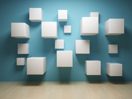 Abstract cubes in interior