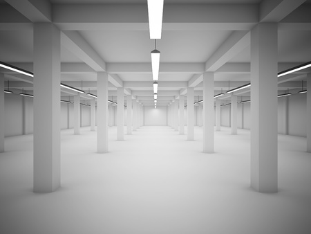 Empty underground parking areaの写真素材