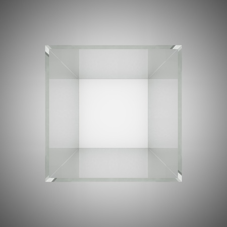 Empty glass showcase for exhibitの写真素材