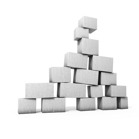 Concrete blocks to keep balanceの写真素材