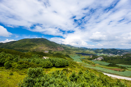 Landscape view of Jeju Island, South Korea. Jeju Island is a part of the Jeju Archipelago.の写真素材