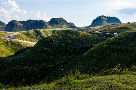 Mountain view of Doi Inthanon National Park, Chiang Mai, Thailandの写真素材