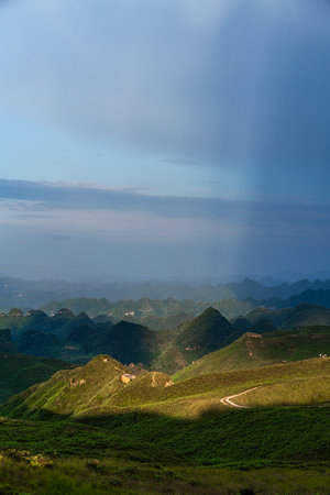 Mountain landscape at sunset