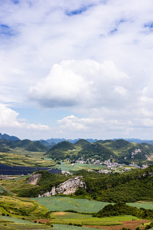 Landscape scenery view of Pingxi Countyの写真素材