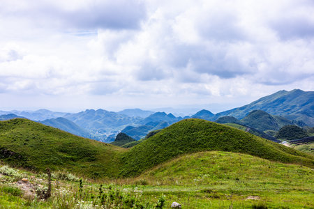 Mountain landscape in the summer, Chiangmai, Thailandの写真素材