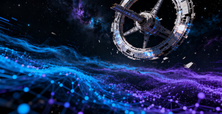 Cyber security concept. 3d illustration of cyberspace backgroundの素材