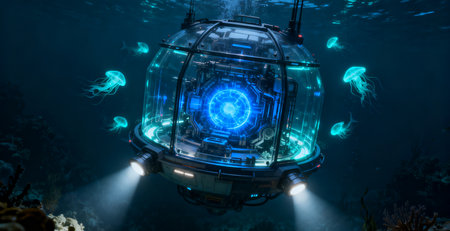 Underwater view of the underwater world. 3D Rendering.の素材