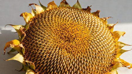 Sunflower on a white background. Close-up of a sunflower.の素材