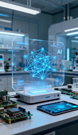 3D rendering Artificial intelligence (AI) and machine learning concept.の素材