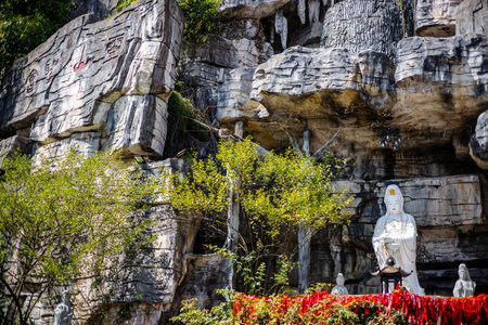Buddha statue in Phu Chi Fa temple, Thailand.の写真素材