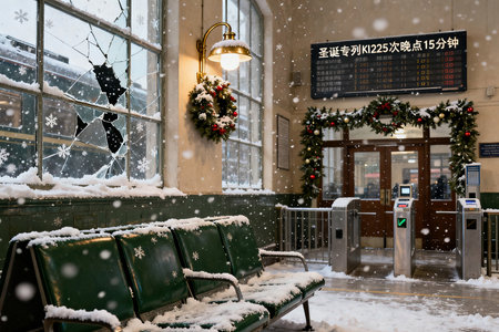 Hong Kong railway station in winter.の素材