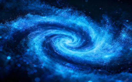 Abstract blue spiral background. Fantasy fractal texture. Digital art. 3D rendering.の素材