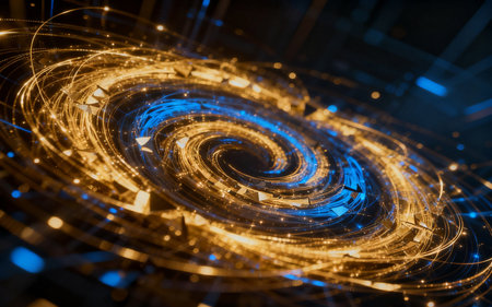 Abstract technology background. Fractal art. 3d rendering, 3d illustration.の素材