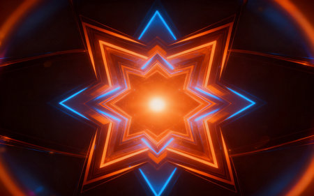 Abstract kaleidoscope background. Beautiful kaleidoscope texture. Unique kaleidoscope design.の素材