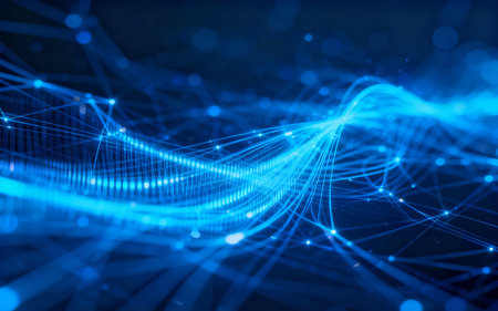 Abstract technology background. Network connection structure. 3D rendering illustration.の素材