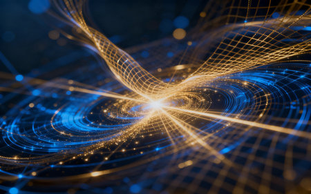 Abstract technology background. Fractal art. 3D rendered illustration.の素材