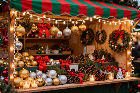 Christmas market in Riga, Latvia. Traditional Christmas fair in Riga.の素材