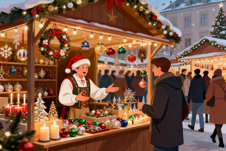 Christmas market in the old town of Tallinn, Estonia, Europe.の素材