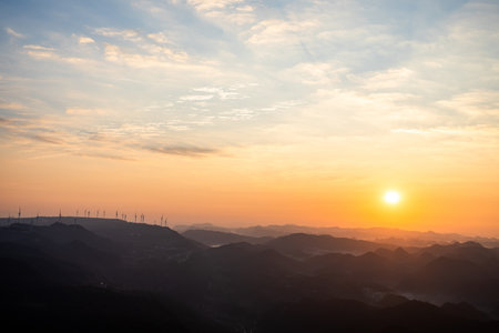 Mountain landscape at sunset,Chiangmai,Thailand