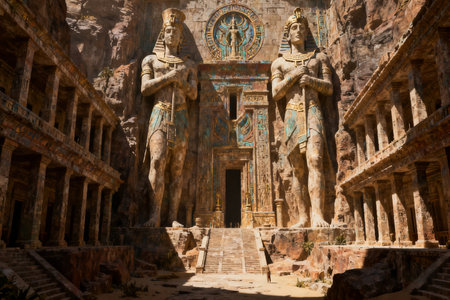 Ancient ruins of the temple of Hatshepsut in Luxor, Egyptの素材