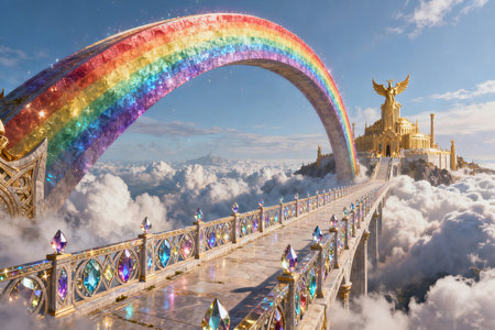 Rainbow bridge at Doi Inthanon, Chiang Mai, Thailandの素材