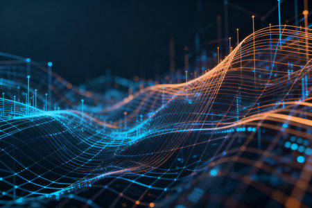 Abstract technology background. Big data concept. 3d rendering toned imageの素材