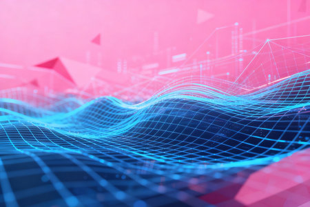 3D illustration of abstract digital technology background. Big data concept.の素材