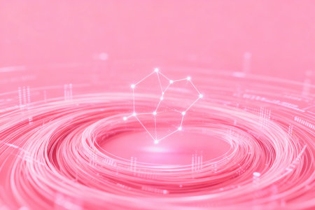 Abstract technology background with connection lines and dots. 3d rendering.の素材