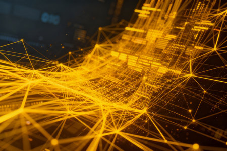 Futuristic technology background. Network connection structure. 3d renderingの素材