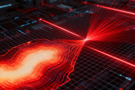 3d rendering of abstract technology background. High computer color image.の素材