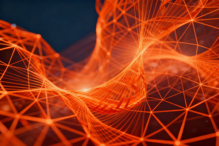 Abstract technology background. Network connection structure. Big data visualization. 3D renderingの素材