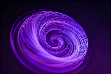 purple spiral on a dark background. 3d rendering, 3d illustration.の素材