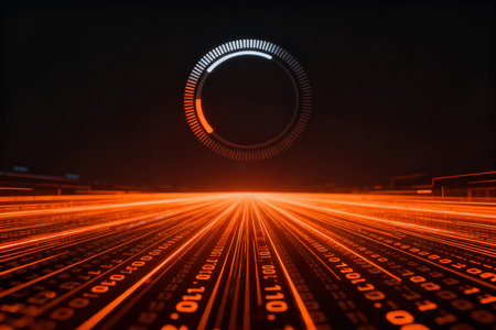 Futuristic cyberspace abstract background. 3D Renderingの素材