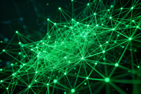 3D rendering of abstract digital background with connecting dots and lines. Network conceptの素材